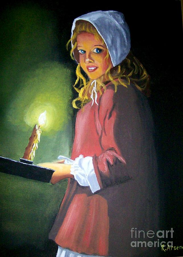 Portrait Painting - Girl With Candle #2 by Robert Arsenault