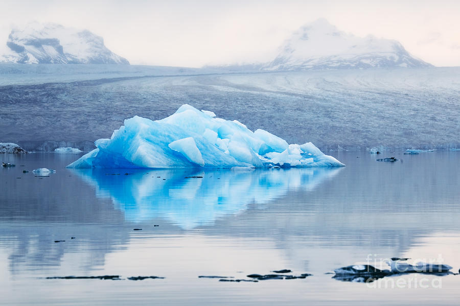 Glacial lake with icebergs at sunrise Iceland #2 Photograph by Matteo Colombo