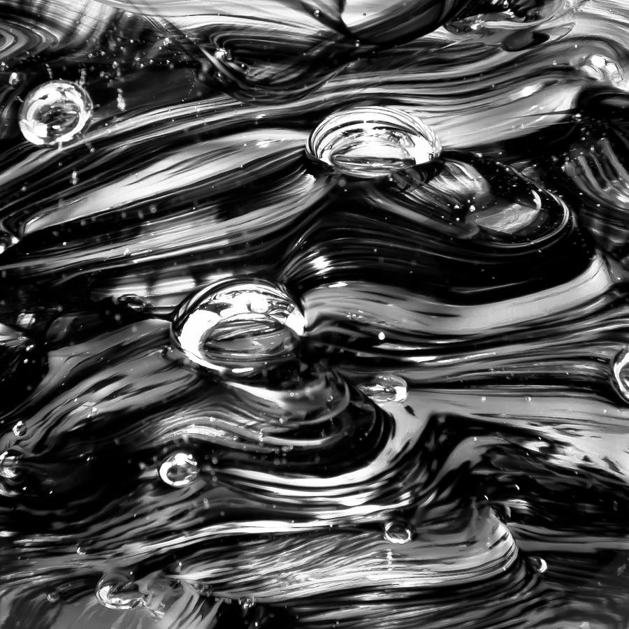 Glass Macro - Black and White #2 Photograph by David Patterson