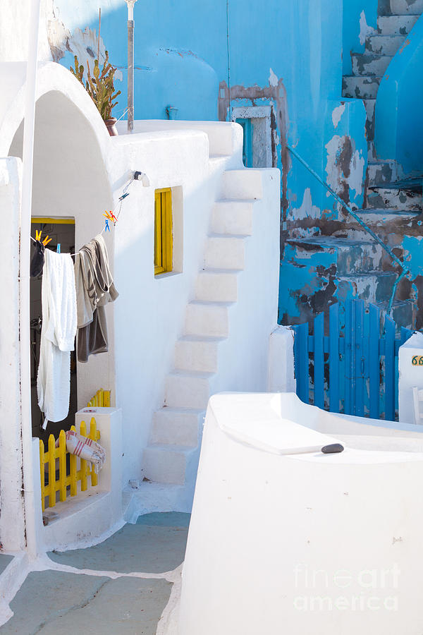 Glimpse of typical white houses in Oia Santorini Greece #2 Photograph by Matteo Colombo