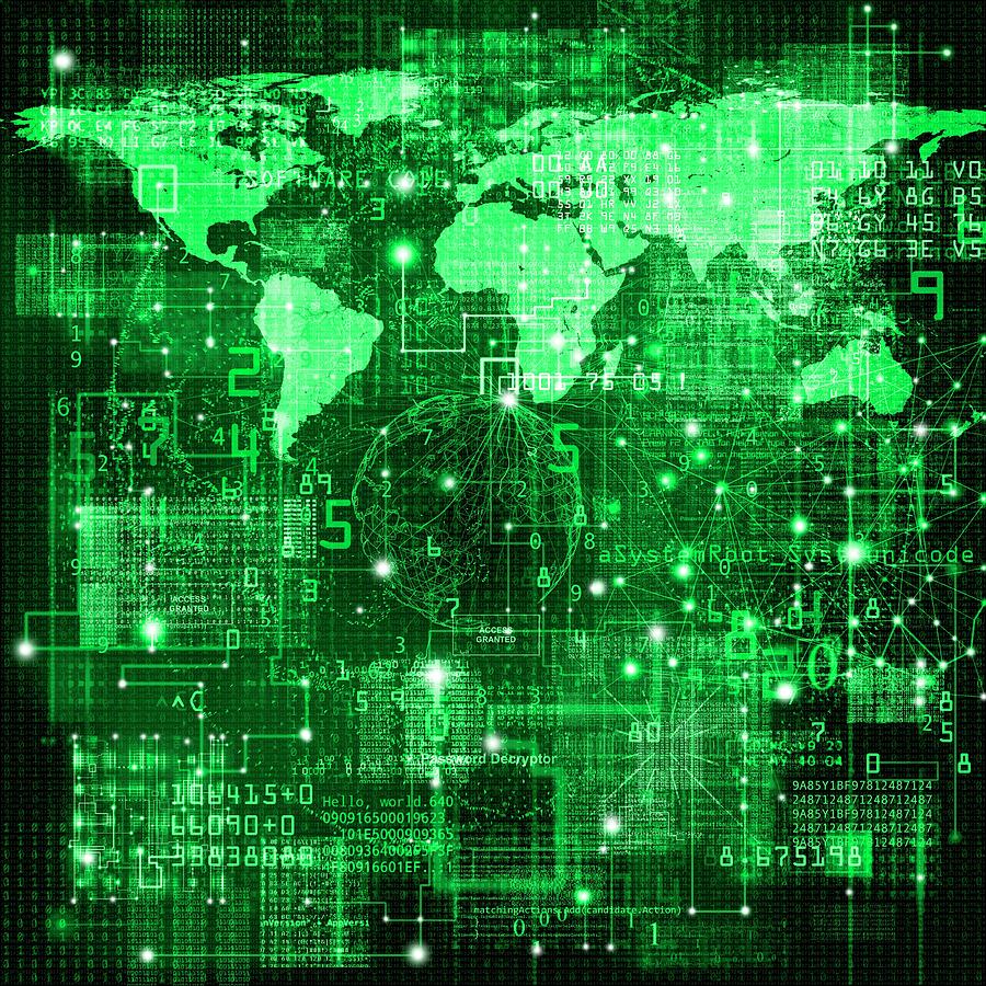 Global Data Network Photograph by Mehau Kulyk/science Photo Library ...