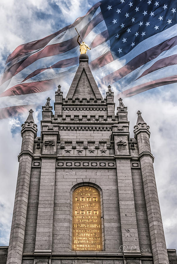 Lds Temples Photograph - God Bless America #2 by La Rae  Roberts