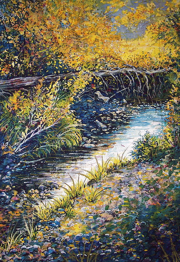 Golden Creek Painting by Lynne Haines