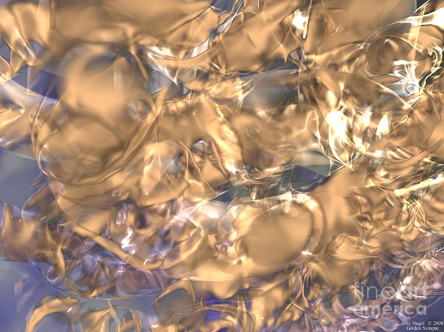 Golden Synapse Digital Art by Eric Nagel