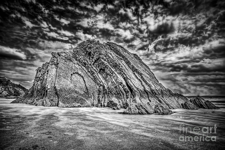 Goscar Rock Tenby Mono #2 Photograph by Steve Purnell