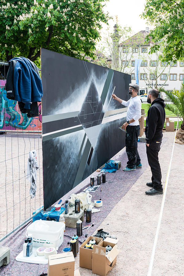 Graffiti artist spraying the wall Photograph by Frank Gaertner Pixels