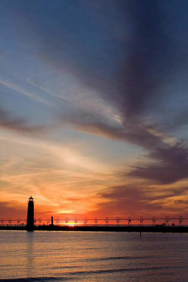 Architecture Photograph - Grand Haven Lighthouse #2 by Adam Romanowicz