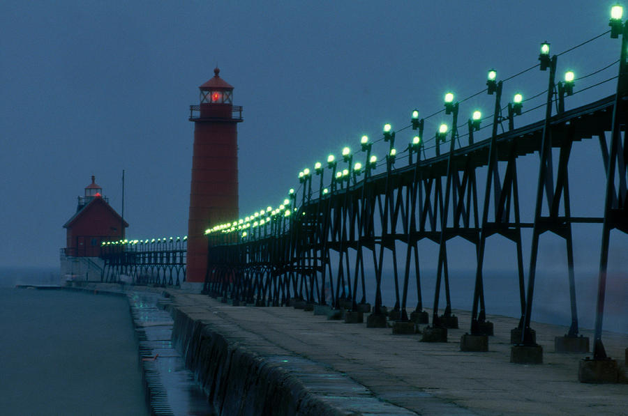 Grand Haven Pier Lights, Mi #2 Photograph by Bruce Roberts