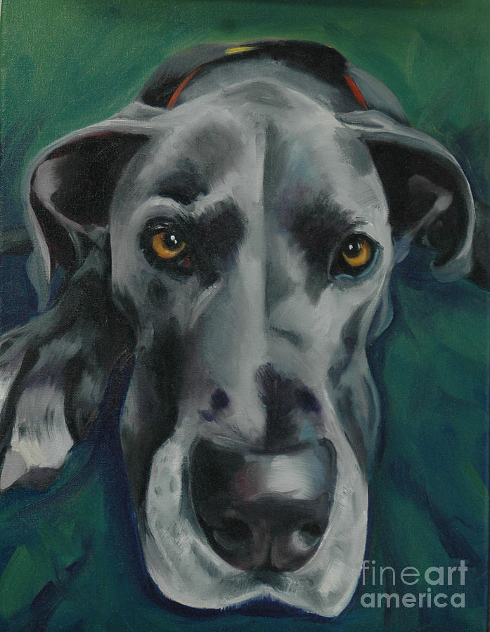 Great Dane Painting - Great Dane #2 by Pet Whimsy  Portraits
