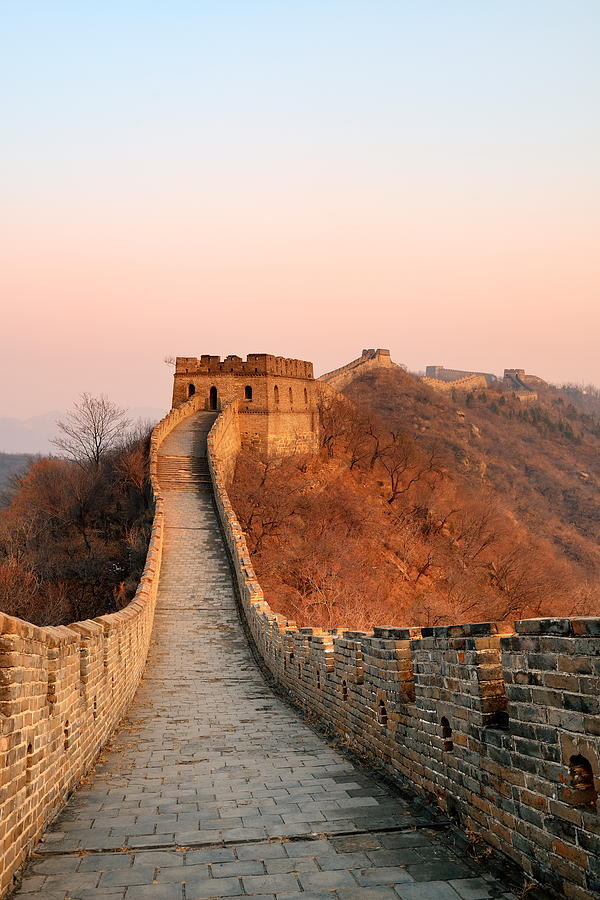 Great Wall sunset #2 Photograph by Songquan Deng