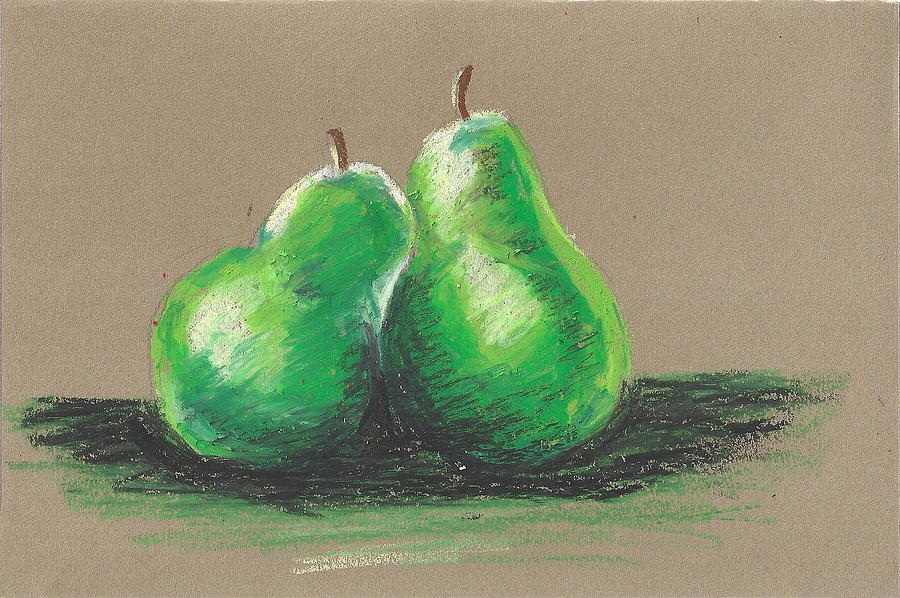 Green pears #2 Painting by Hae Kim