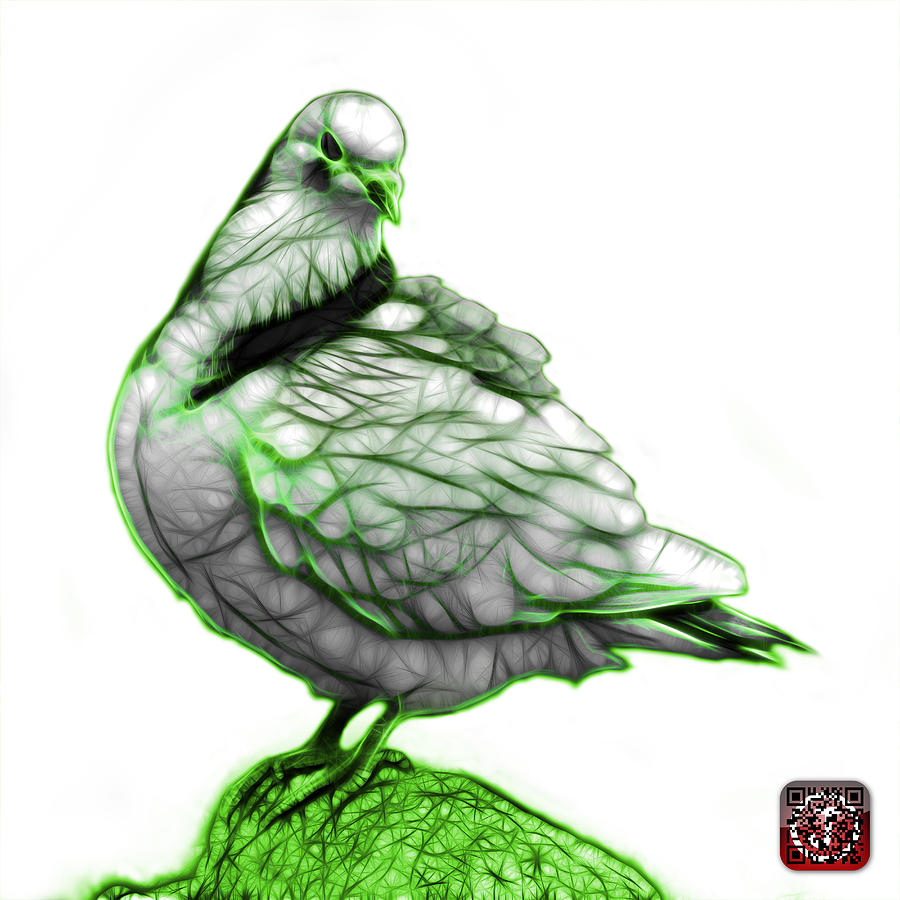 Green Pigeon Pop Art 5516 - FS - BB -  Modern Animal Artist Jame #2 Digital Art by James Ahn