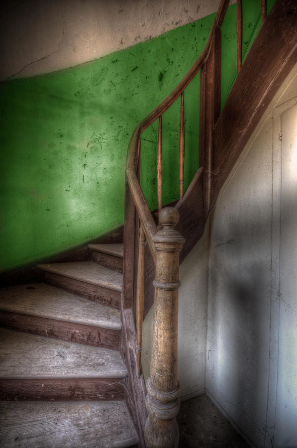 Green stairs #2 Digital Art by Nathan Wright