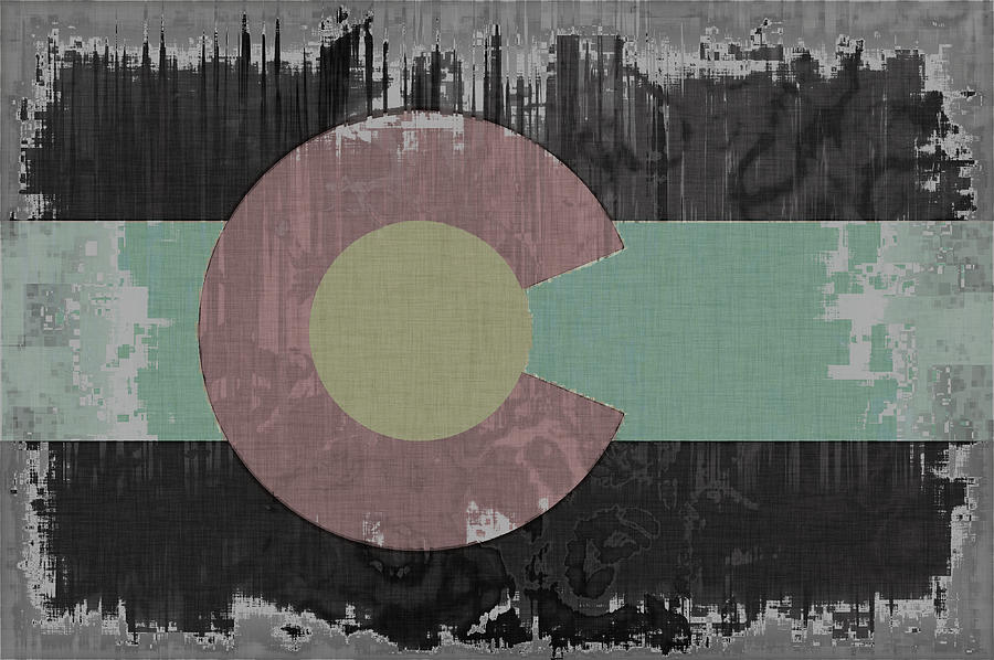 Flag Digital Art - Grunge Style Colorado Flag #2 by David G Paul