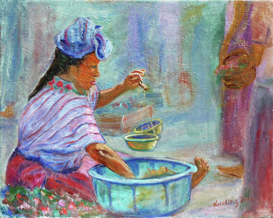 Figurative Painting - Guatemala Impression IV by Xueling Zou Figurative Painting - Guatemala Impression IV by Xueling Zou