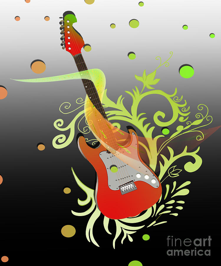 Guitar Time Painting by Sarabjit Singh