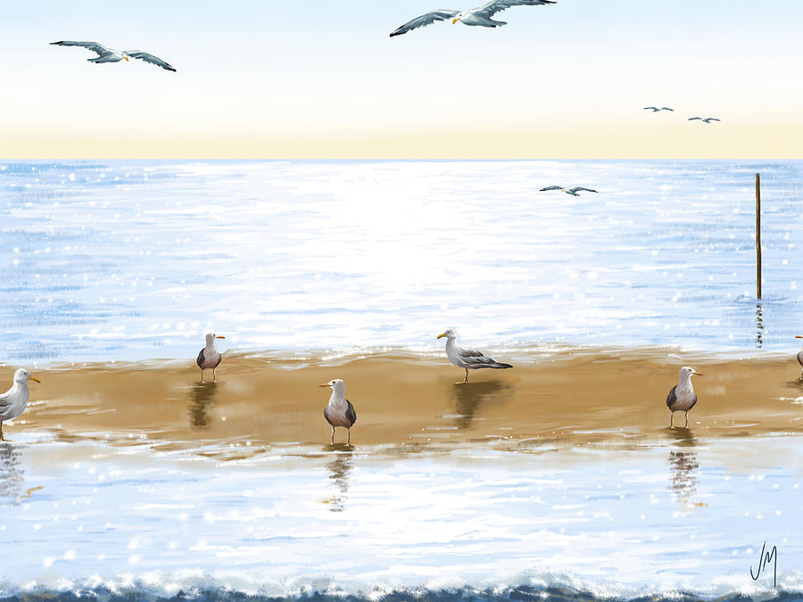 Gulls #2 Painting by Veronica Minozzi