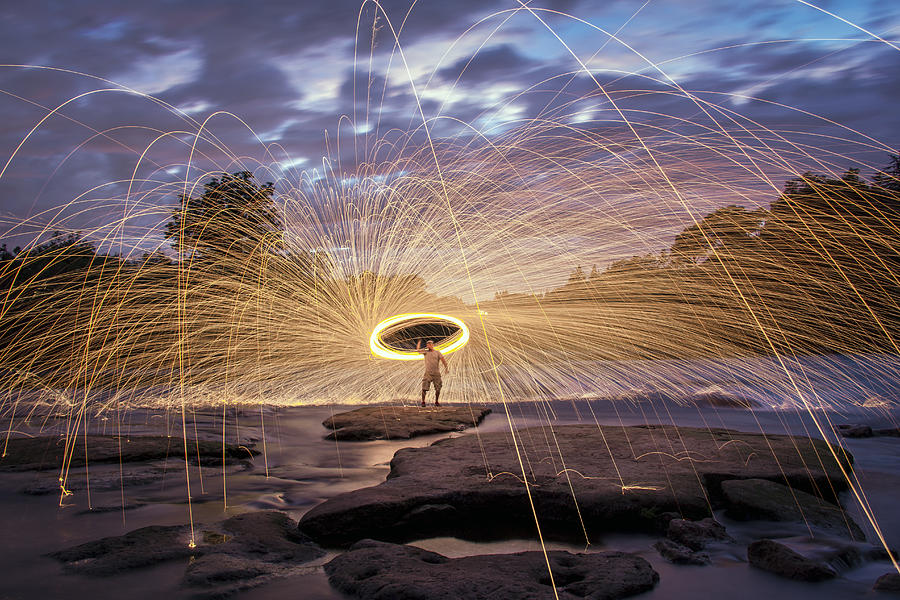 Steel Wool Photograph - Halo On The American River #2 by Lee Harland
