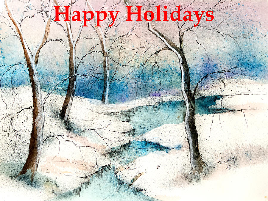 Santa Claus Painting - Happy Holidays In The Country  #2 by Anna Sandhu Ray
