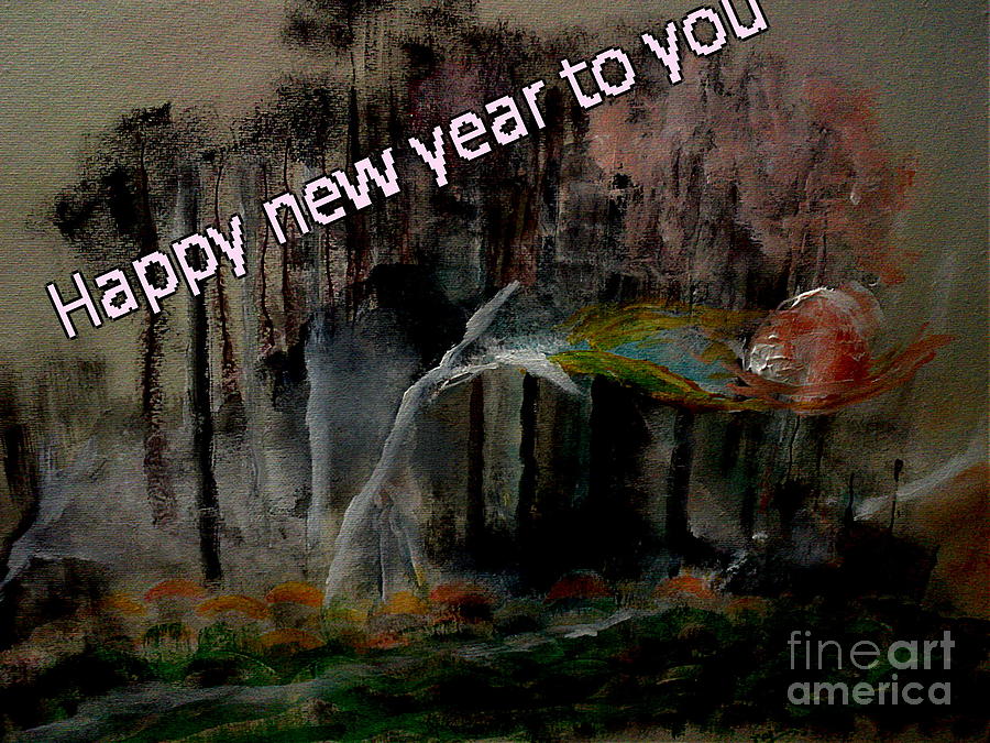 Happy New Year #2 Painting by Subrata Bose