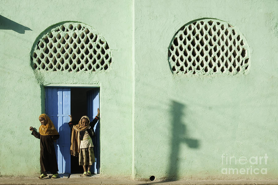 Harar Ethiopia Old Town City Mosque Girls Children #2 Photograph by JM Travel Photography