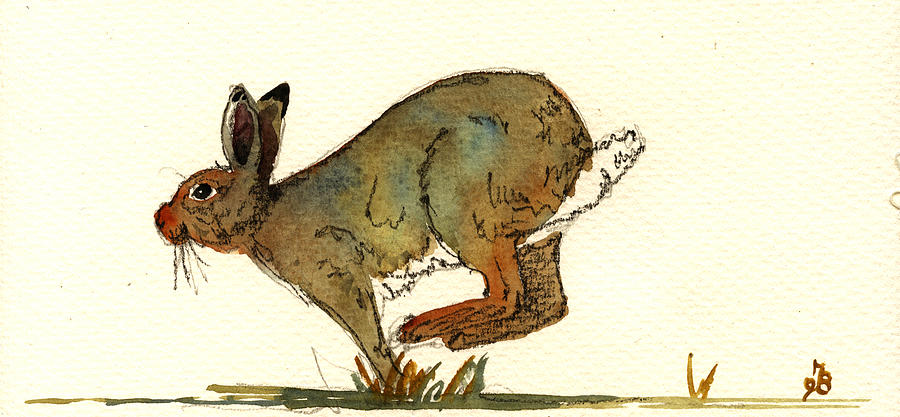 Wildlife Painting - Hare #2 by Juan  Bosco