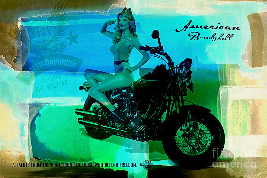 Harley Davidson Ad #4 Mixed Media by Marvin Blaine