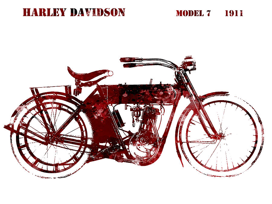 Harley Davidson Model 7 1911 #3 Digital Art by Patricia Lintner