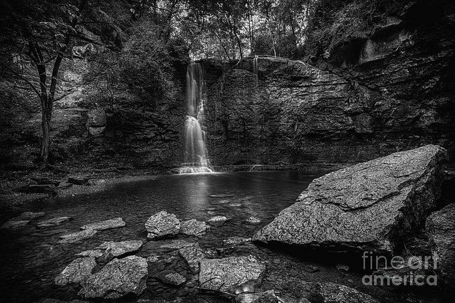 Black And White Photograph - Hayden Falls #2 by James Dean