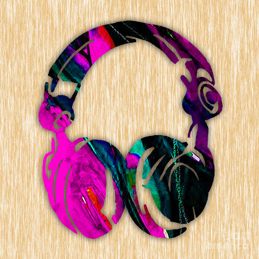 Headphones Mixed Media - Headphones #2 by Marvin Blaine