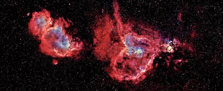 Heart And Soul Nebulae #2 Photograph by J-p Metsavainio/science Photo Library