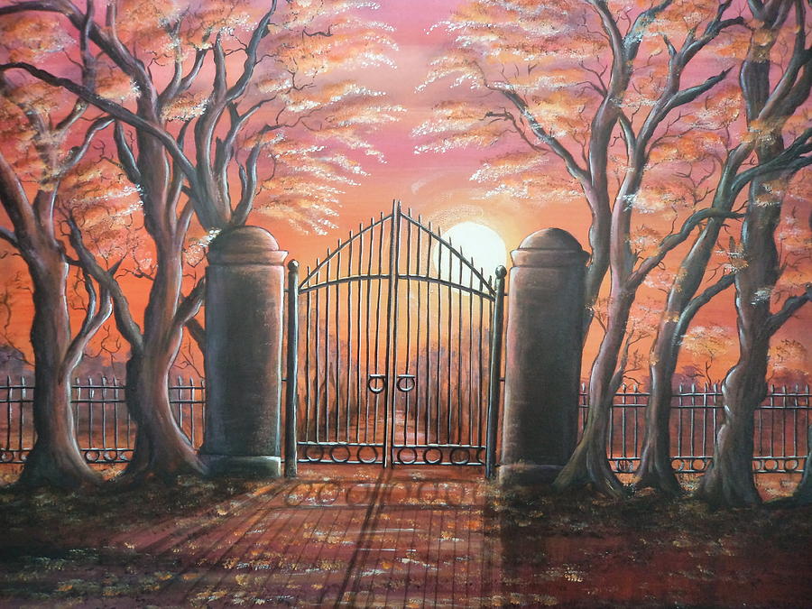 Heavens Gates Painting by Krystyna Spink