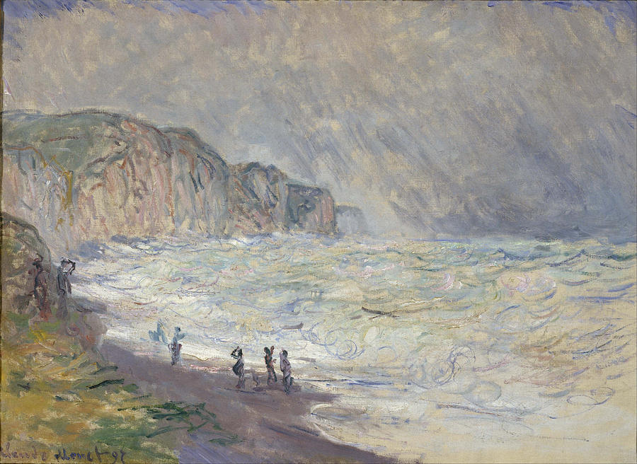 Heavy Sea At Pourville #2 Painting by Claude Monet