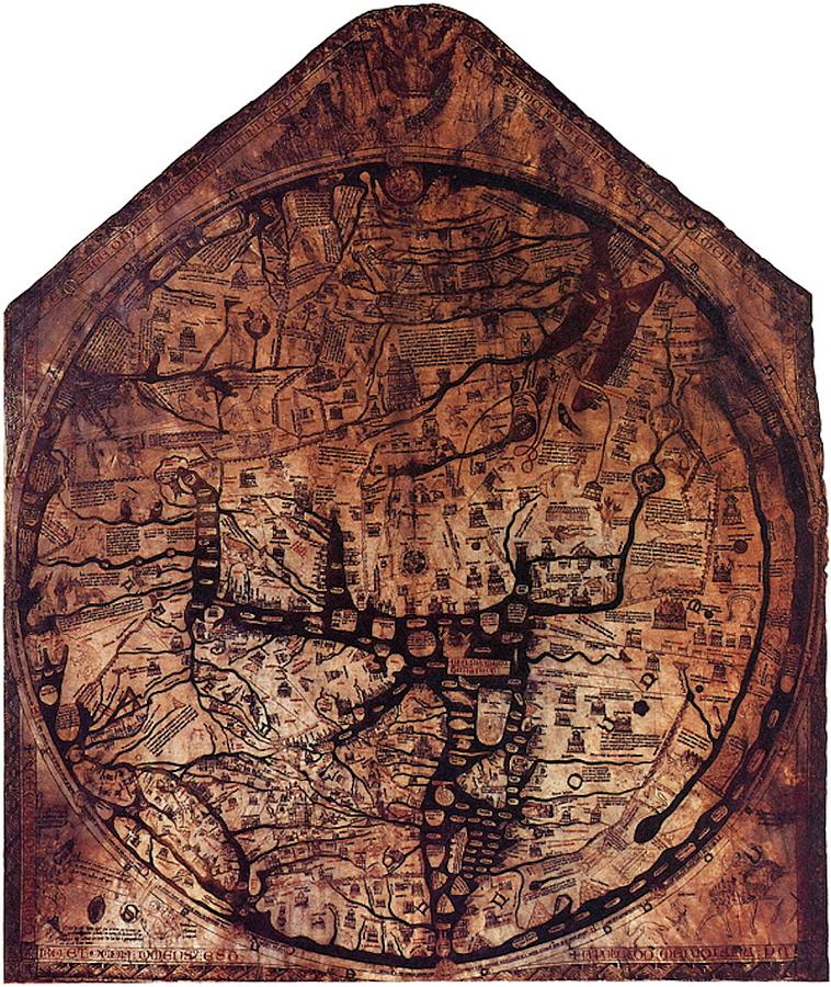 Hereford Mappa Mundi 1300 #2 Mixed Media by L Brown