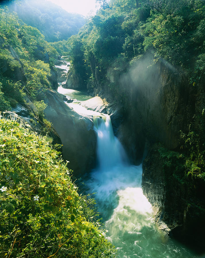 Color Image Photograph - High Angle View Of A Waterfall by Panoramic Images Color Image Photograph - High Angle View Of A Waterfall by Panoramic Images