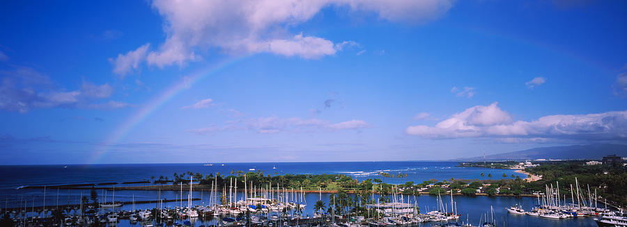 Honolulu Photograph - High Angle View Of Boats, Ala Wai #2 by Panoramic Images