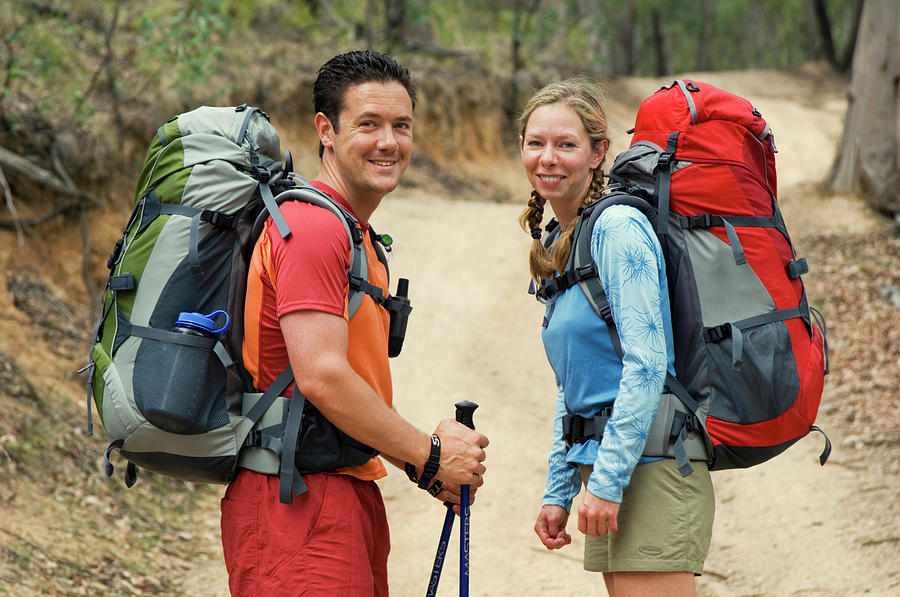 Hikers With Backpacks On Trail Photograph by Lars Schneider - Fine Art ...