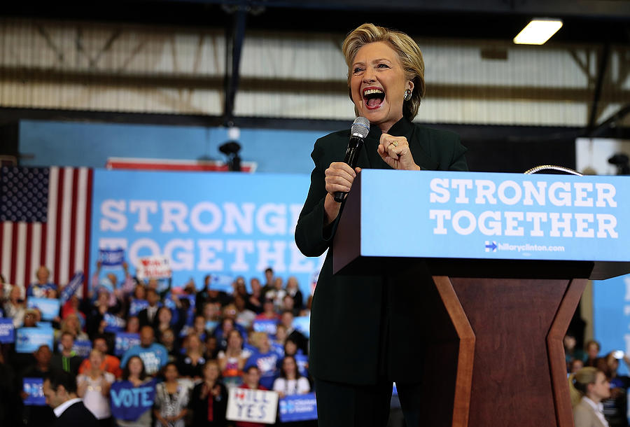 Hillary Clinton Photograph - Hillary Clinton Campaigns In Ohio Ahead #2 by Justin Sullivan