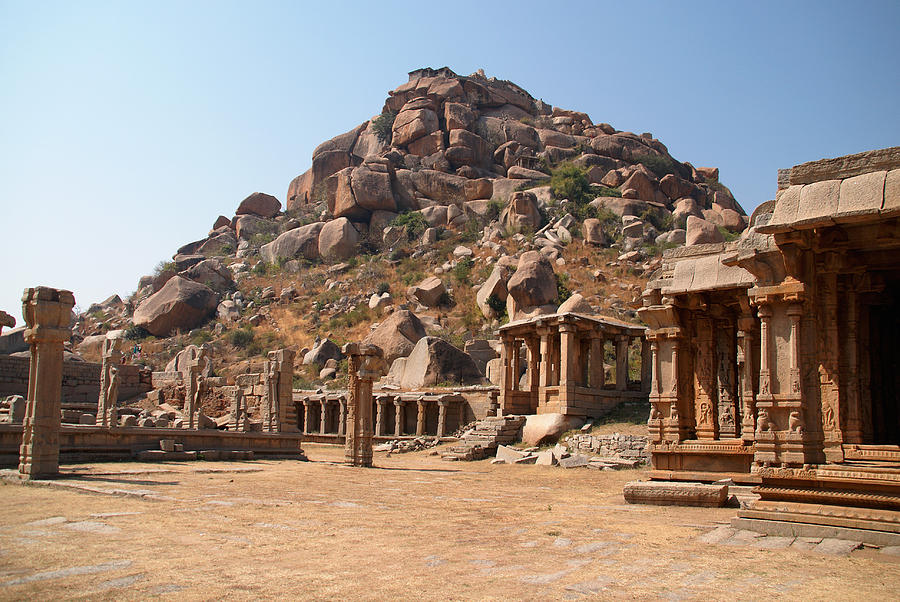 Hindu Ruins At Hampi Digital Art