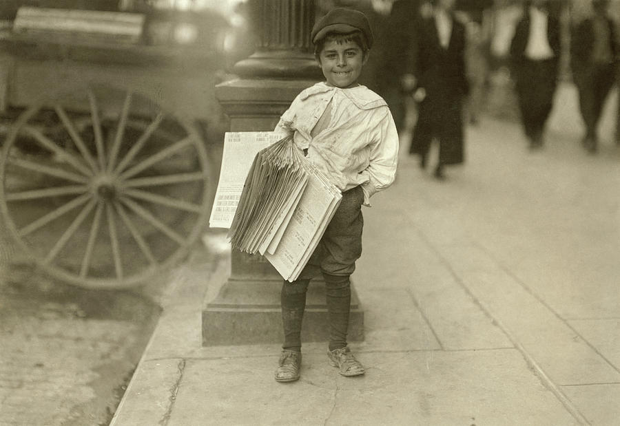 Hine Newsboy, 1913 Photograph by Granger | Fine Art America