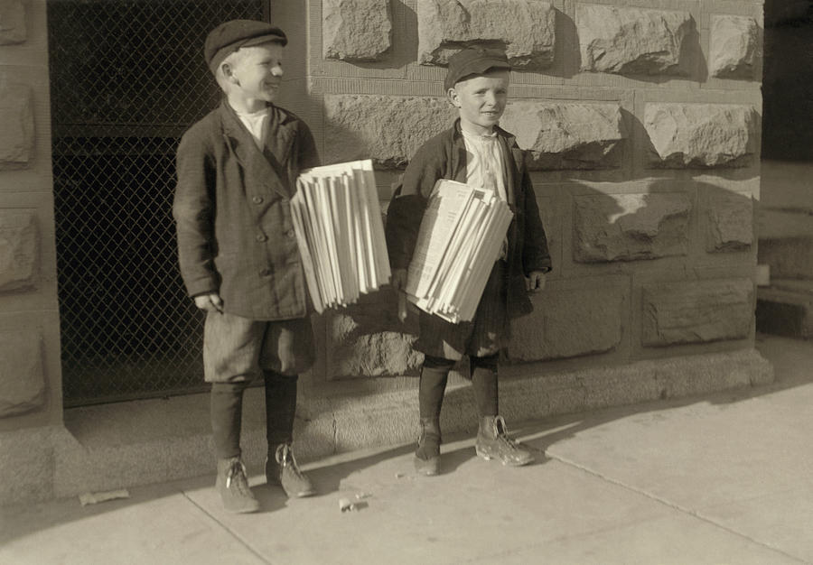 Hine Newsboys, 1913 #3 Photograph by Granger Hine Newsboys, 1913 #3 Photograph by Granger