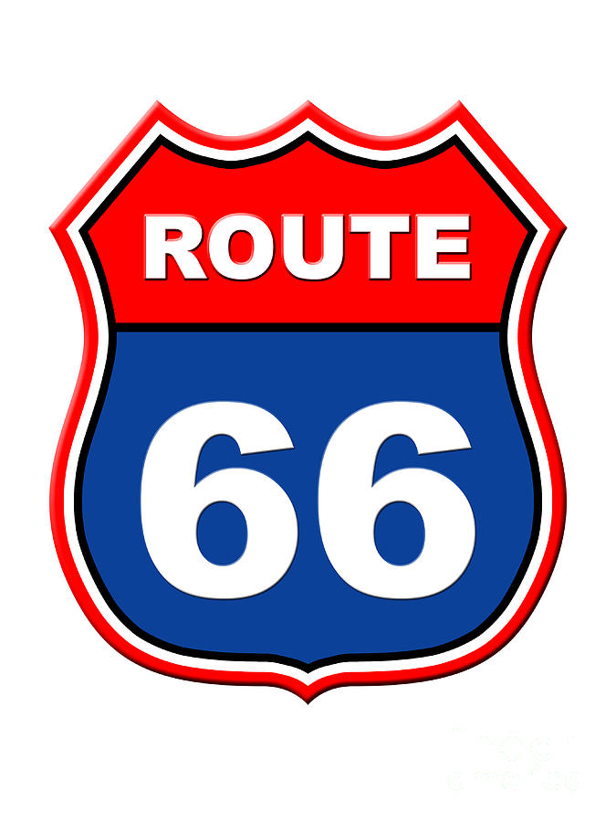 Historical Route 66 sign illustration Digital Art by Indian Summer - Pixels