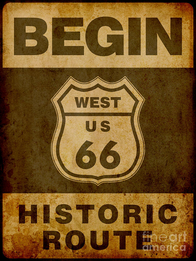 Historical Route 66 Sign Poster Digital Art By Indian Summer