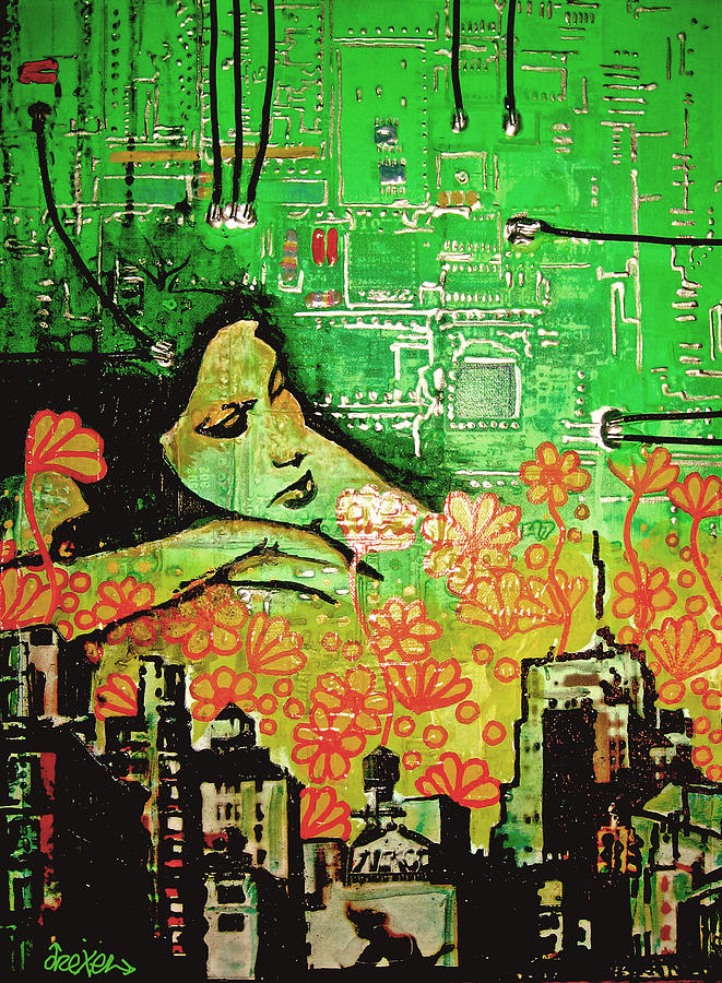 Nyc Painting - Hive Mind 2.0 by Erica Falke.