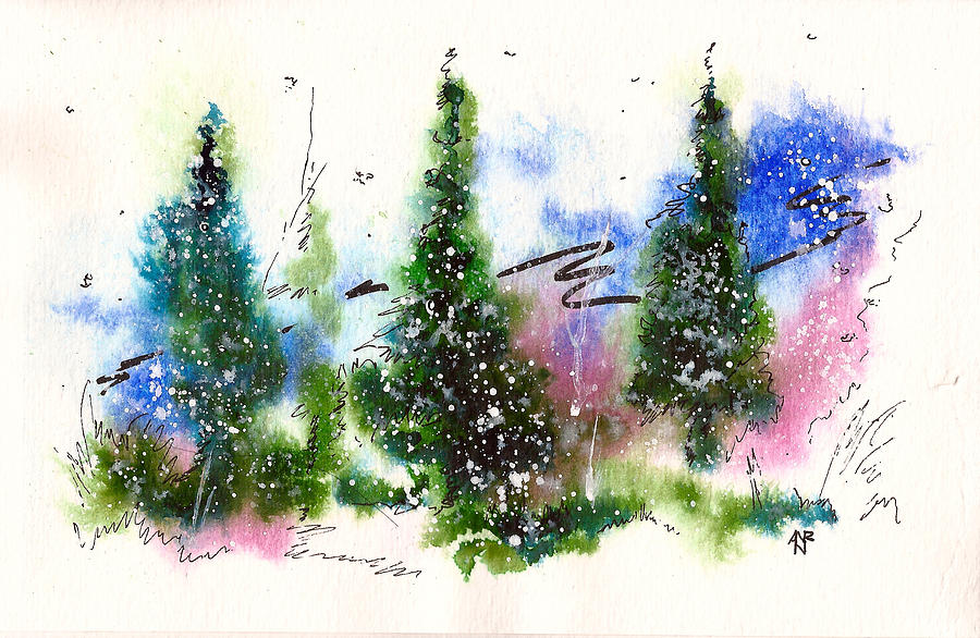 Winter Painting - Holiday Card 2 #2 by Nelson Ruger