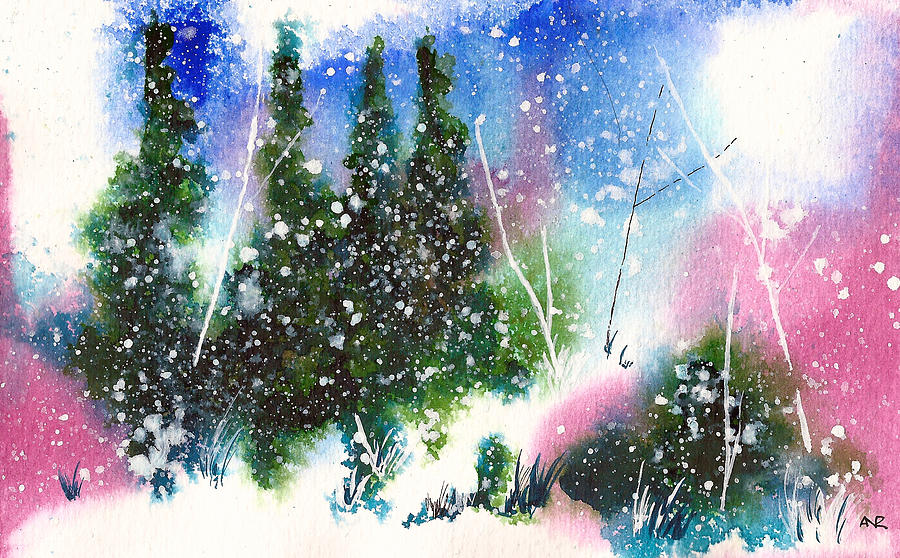 Winter Painting - Holiday Card 3 #2 by Nelson Ruger