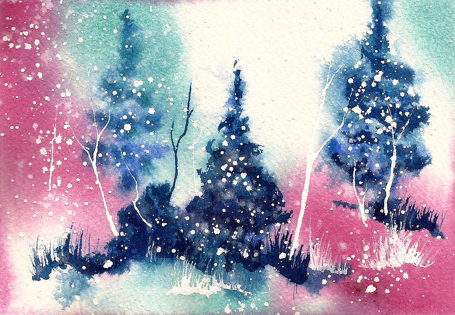 Winter Painting - Holiday Card 6 #2 by Nelson Ruger