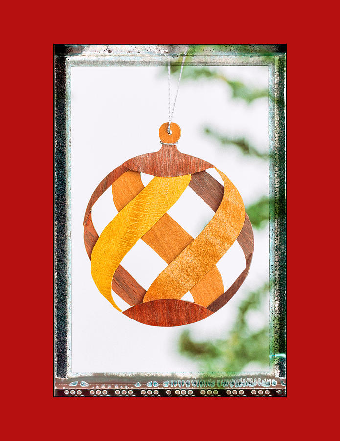 Holiday Weave Pattern Art Ornament in Green Photograph by Jo Ann Tomaselli
