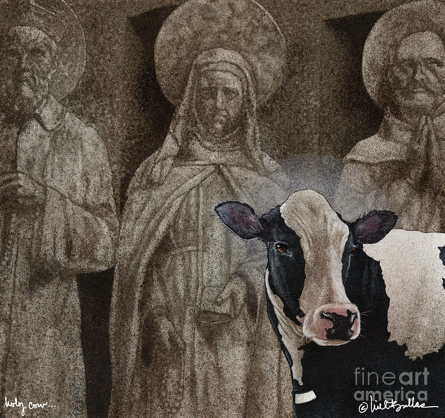 Cow Painting - Holy Cow... #2 by Will Bullas