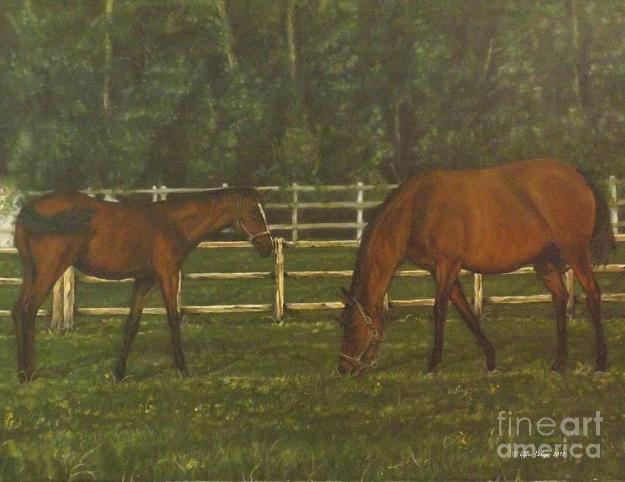 Horse Painting - Home sweet home by Gilles Delage